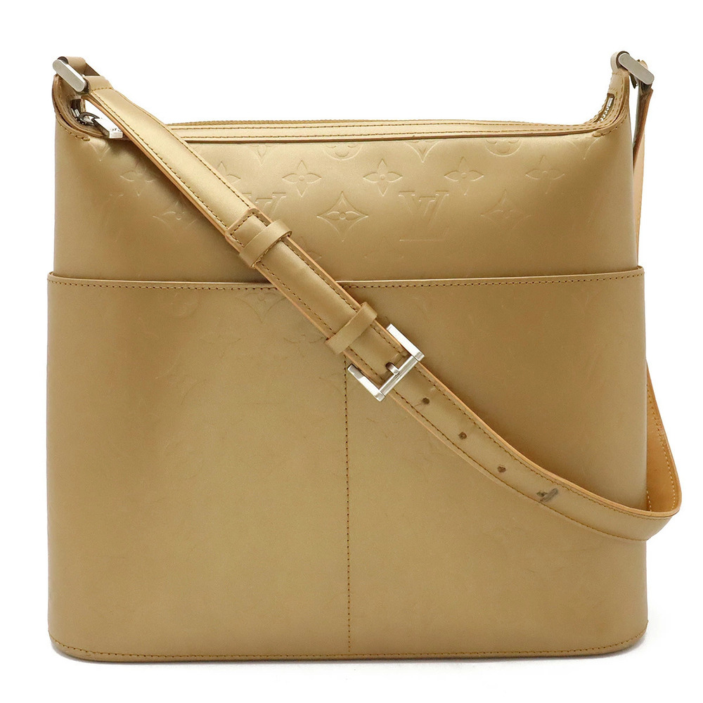 LOUIS VUITTON Monogram Matte Sutter Shoulder Bag Hobo Leather Ambre